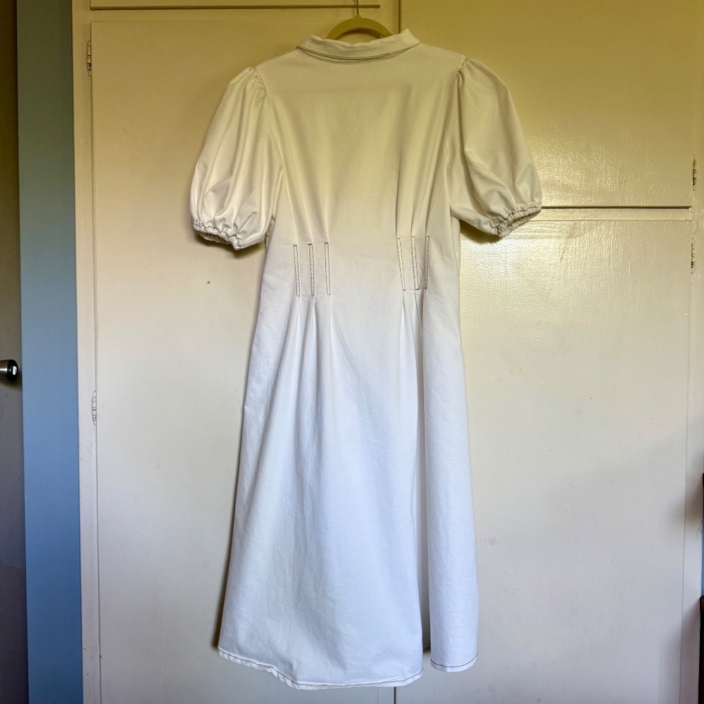Petal & Pup Sollie White Denim Puff Sleeve Midi Dress Size XL - Picture 10 of 15
